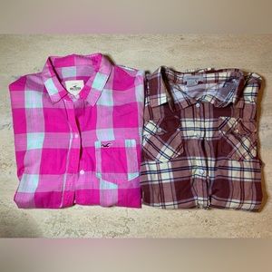 Hollister & Passport Flannel Bundle EUC